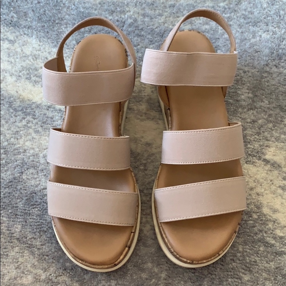 Trendy elastic strap platform shoes